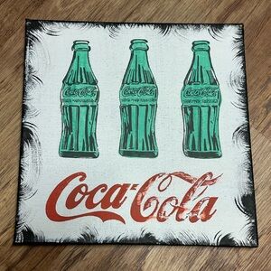 12x12 Coca Cola canvas art Andy Warhol style folk art signed wall decor